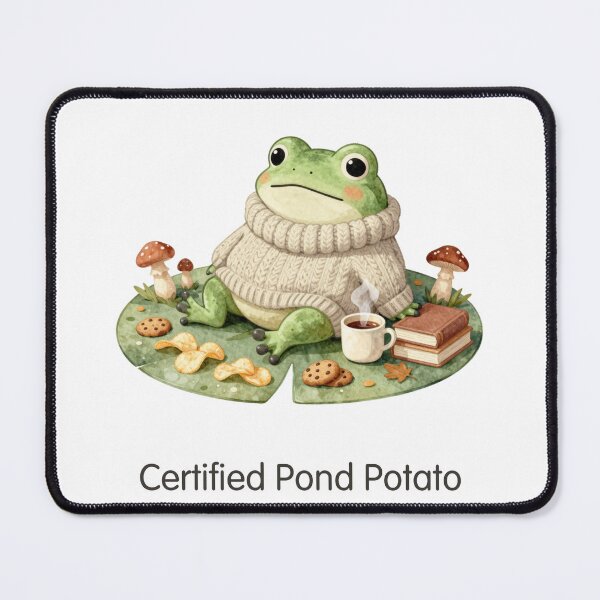 Item preview, Certified Pond Potato Lazy Frog Cozy Funny Frog Sticker designed and sold by Cozy Chaos Studio Co.