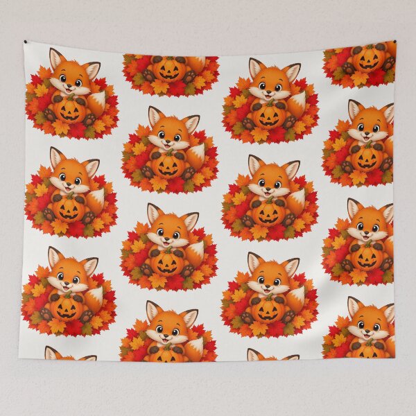 Item preview, Cute Halloween Fox Pumpkin Autumn Leaves Fall designed and sold by Seculinator.