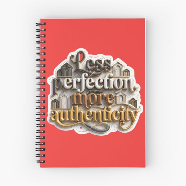 Item preview, Less Perfection More Authenticity – Vintage 3D Typography Quote designed and sold by PixelStyle Studio.