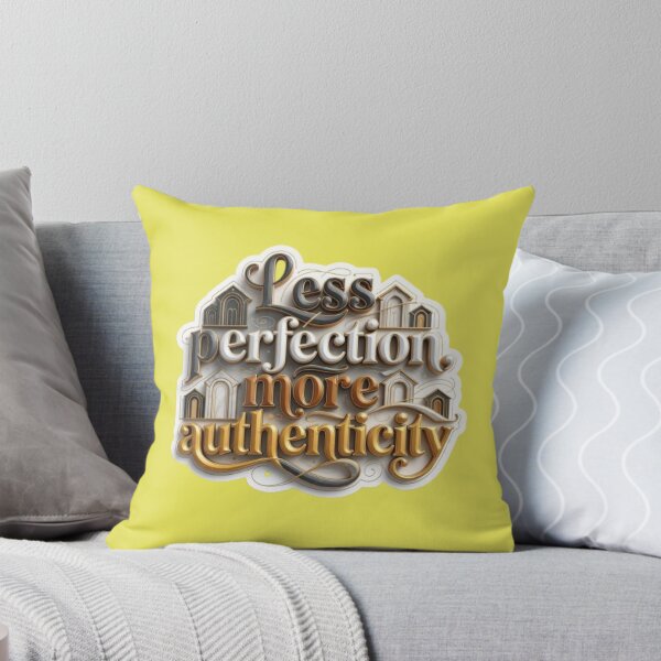 Item preview, Less Perfection More Authenticity – Vintage 3D Typography Quote designed and sold by PixelStyle Studio.