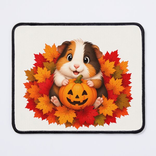 Item preview, Cute Halloween Guinea Pig Pumpkin Autumn Leaves designed and sold by Seculinator.