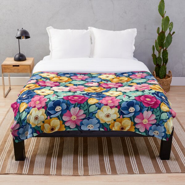 Item preview, Cute Floral Pattern Smiley Faces designed and sold by HappyOops.