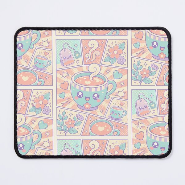 Item preview, Kawaii Tea Cup Pop Panels Cute Cozy Tea Lover Design designed and sold by Gift Phrase Studio.