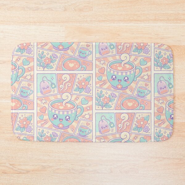 Item preview, Kawaii Tea Cup Pop Panels Cute Cozy Tea Lover Design designed and sold by Gift Phrase Studio.