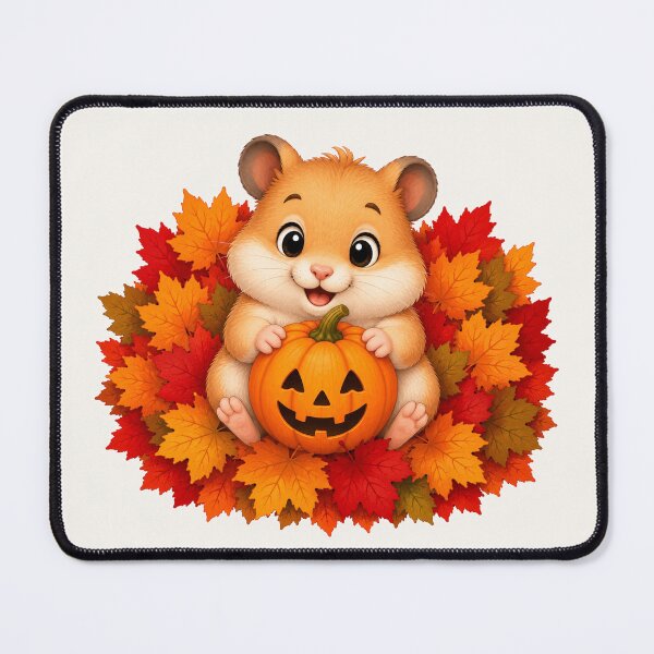 Item preview, Cute Halloween Hamster Pumpkin Autumn Leaves Fall designed and sold by Seculinator.