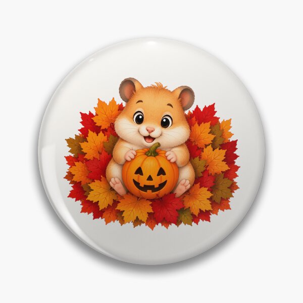 Item preview, Cute Halloween Hamster Pumpkin Autumn Leaves Fall designed and sold by Seculinator.