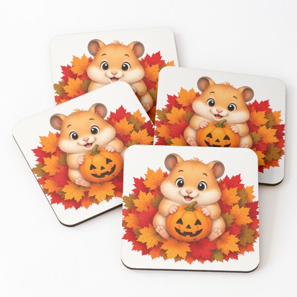 Item preview, Cute Halloween Hamster Pumpkin Autumn Leaves Fall designed and sold by Seculinator.