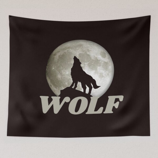 Item preview, Vintage Wolf Howling at Moon Streetwear designed and sold by DesignZeoxsyArt.
