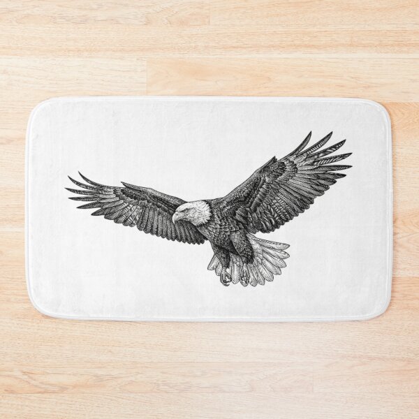 Item preview, Realistic high detail black and white american bald eagle flying designed and sold by Minimalisticaly.