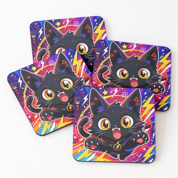 Item preview, Cyber Pop Electric Black Cat designed and sold by Rohan132.