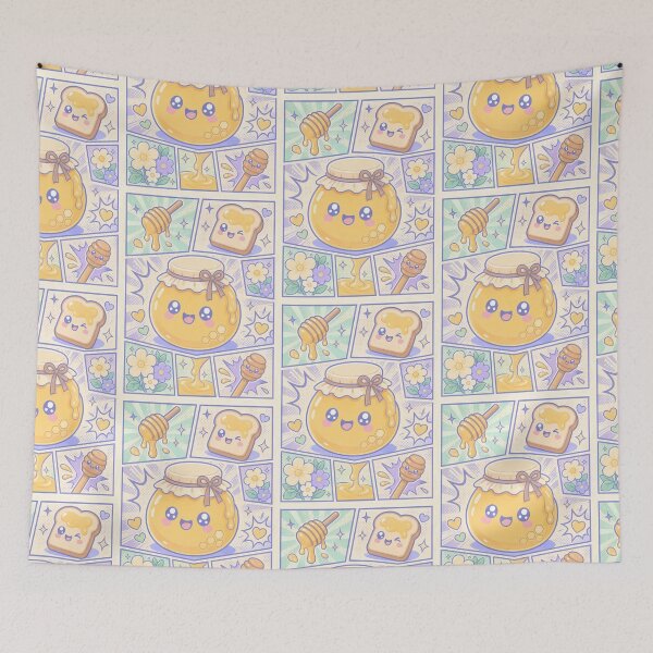 Item preview, Kawaii Honey Jar Pop Panels Cute Cottagecore Sweet Design designed and sold by Gift Phrase Studio.