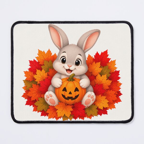 Item preview, Cute Halloween Bunny Pumpkin Autumn Leaves Fall designed and sold by Seculinator.