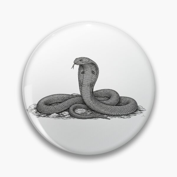 Item preview, Realistic high detail black and white king cobra designed and sold by Minimalisticaly.