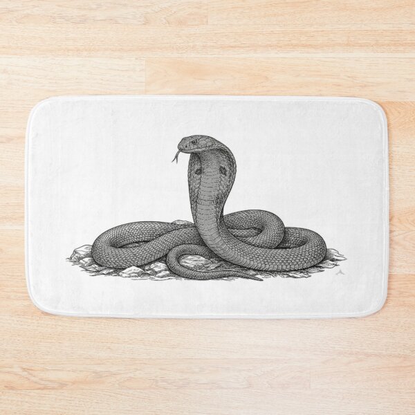 Item preview, Realistic high detail black and white king cobra designed and sold by Minimalisticaly.