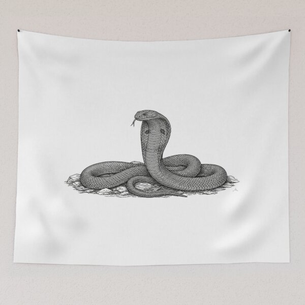 Item preview, Realistic high detail black and white king cobra designed and sold by Minimalisticaly.