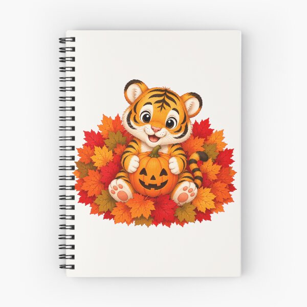 Item preview, Cute Halloween Tiger Pumpkin Autumn Leaves Fall designed and sold by Seculinator.