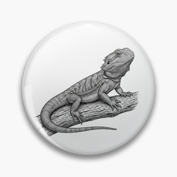 Item preview, Realistic high detail black and white bearded dragon designed and sold by Minimalisticaly.
