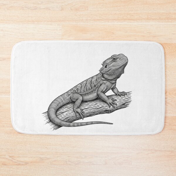 Item preview, Realistic high detail black and white bearded dragon designed and sold by Minimalisticaly.