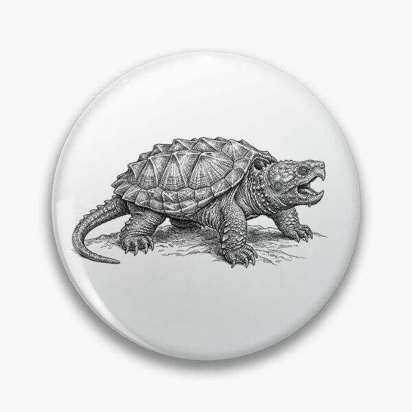 Item preview, Realistic black and white alligator snapping turtle designed and sold by Minimalisticaly.