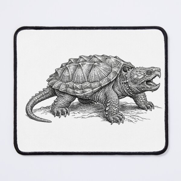Item preview, Realistic black and white alligator snapping turtle designed and sold by Minimalisticaly.