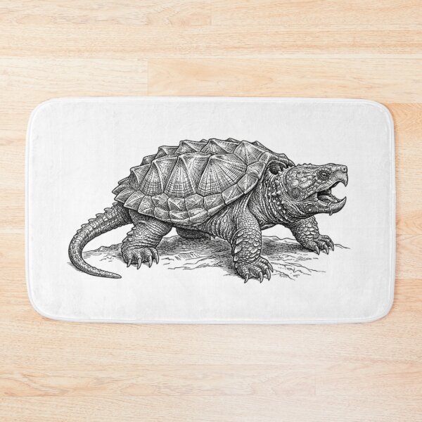Item preview, Realistic black and white alligator snapping turtle designed and sold by Minimalisticaly.