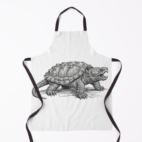 Item preview, Realistic black and white alligator snapping turtle designed and sold by Minimalisticaly.