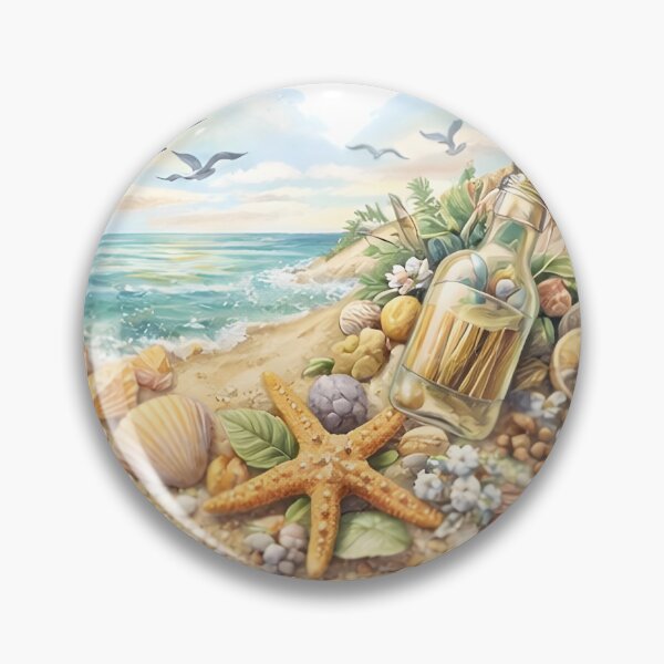 Item preview, Aesthetic Tropical Beach Sand and Sea Shell Heart Landscape Art⁠ designed and sold by Teenidesign .