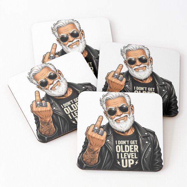 Item preview, I Don’t Get Older, I Level Up – Badass Grandpa Biker designed and sold by Quirky Gaps.