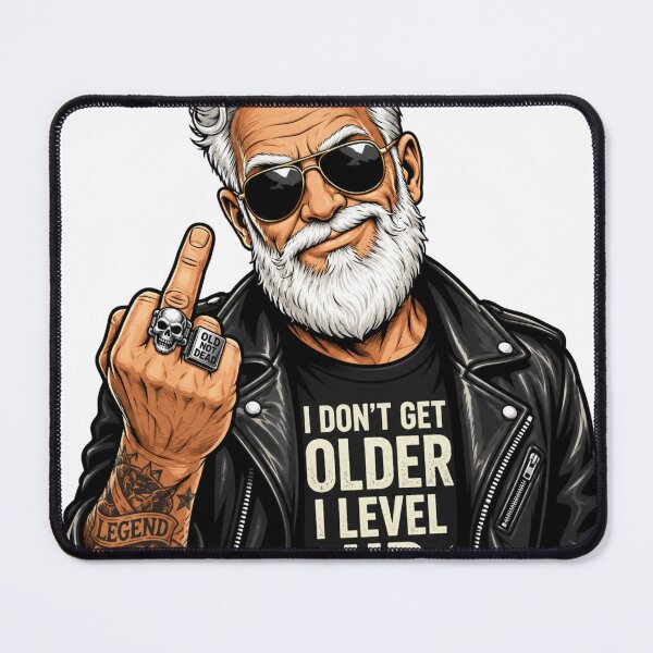 Item preview, I Don’t Get Older, I Level Up – Badass Grandpa Biker designed and sold by Quirky Gaps.