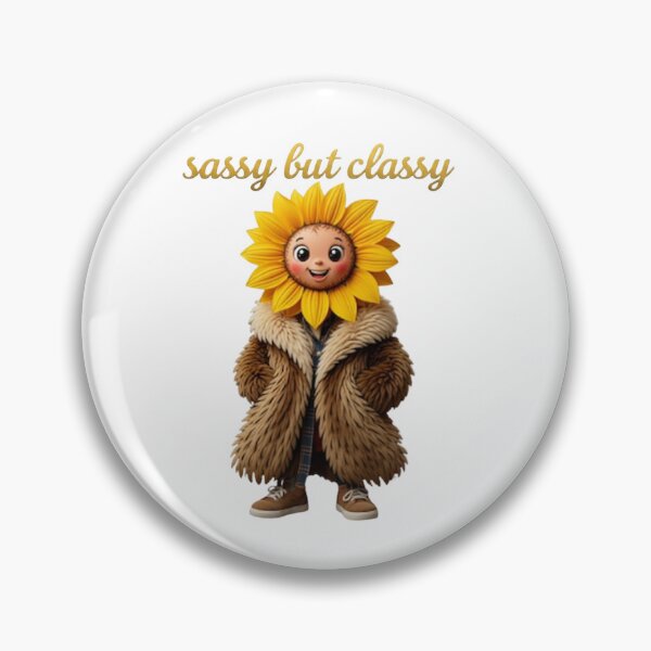 Item preview, Sassy But Classy Sunflower in Fur Coat Cartoon designed and sold by Inka Moon Design.