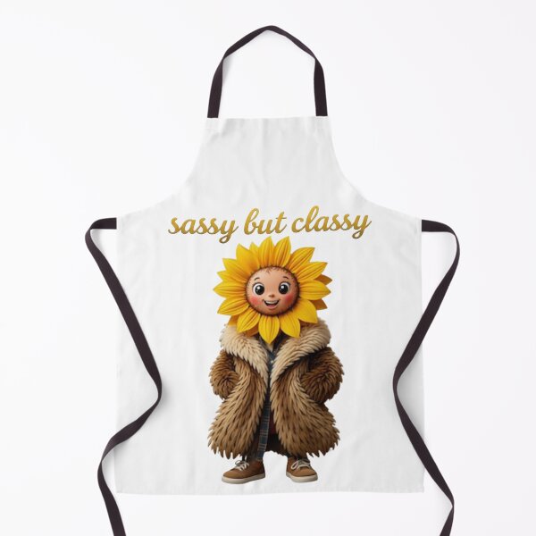 Item preview, Sassy But Classy Sunflower in Fur Coat Cartoon designed and sold by Inka Moon Design.