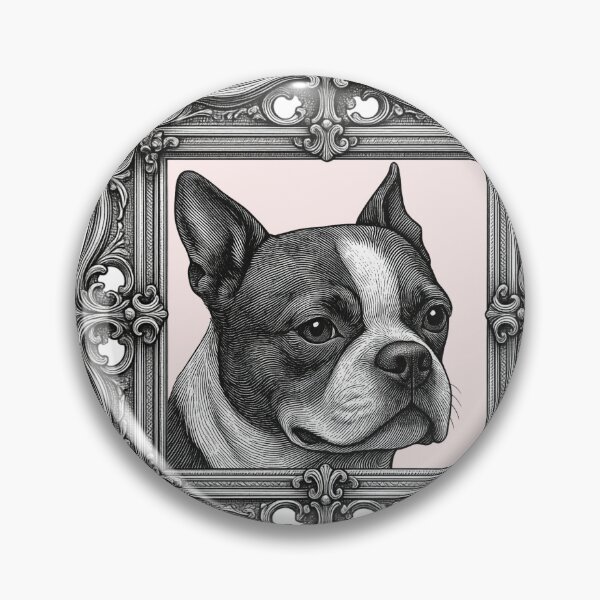 Item preview, Vintage Framed Boston Terrier Portrait designed and sold by SunandShade.