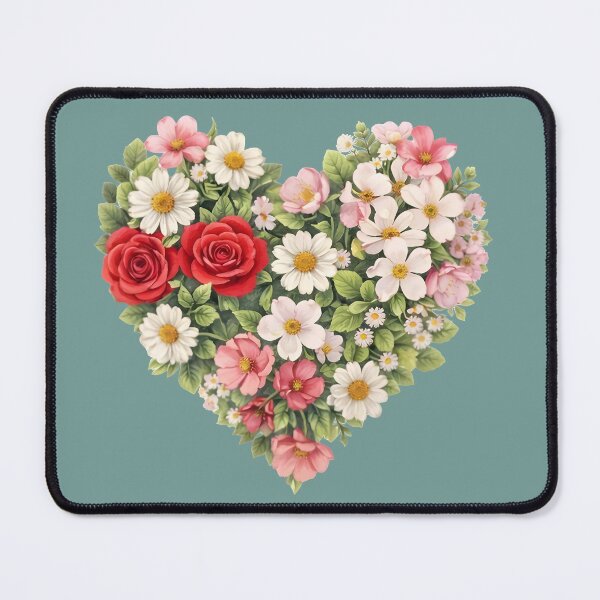 Item preview, Aesthetic Spring Floral Bouquet Heart Shaped Rose Arrangement designed and sold by Teenidesign .