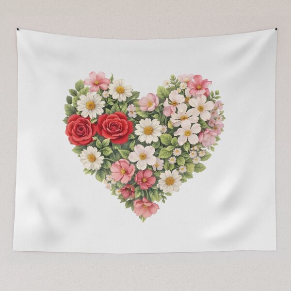 Item preview, Aesthetic Spring Floral Bouquet Heart Shaped Rose Arrangement⁠ designed and sold by Teenidesign .