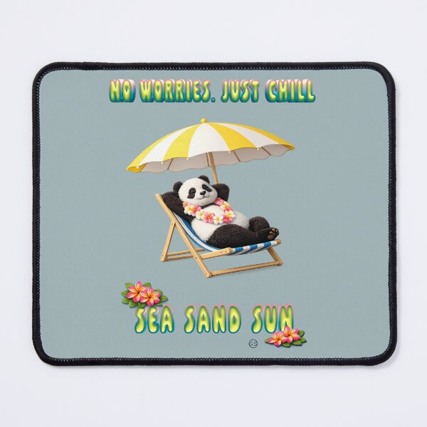 Item preview, No Worries. Just Chill. Cute Relaxing Panda Beach Vacation 3D Design designed and sold by gauthier-studio.