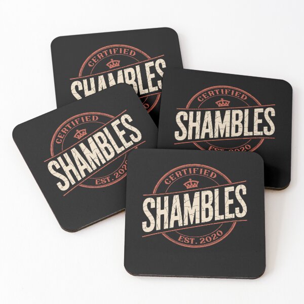Item preview, Certified Shambles Funny British Slang Chaotic Life UK Humour Badge designed and sold by Say It With Ink.