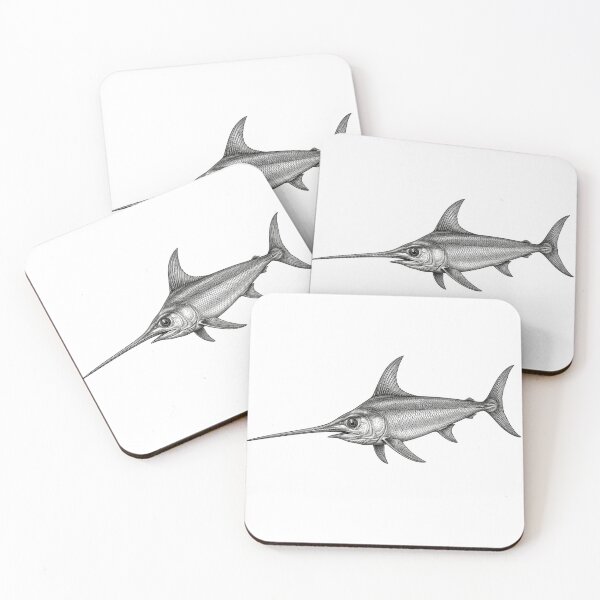 Item preview, Realistic black and white swordfish designed and sold by Minimalisticaly.
