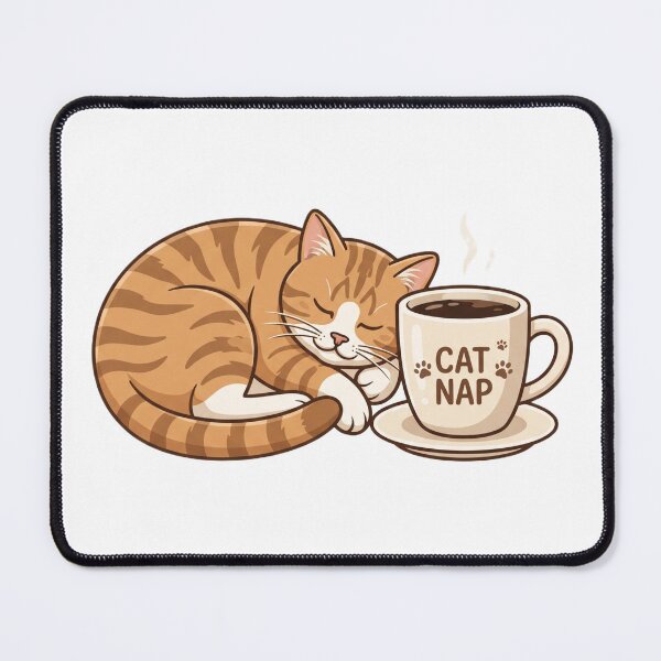 Item preview, Cat sleeping beside coffee cup designed and sold by kidoramagic.