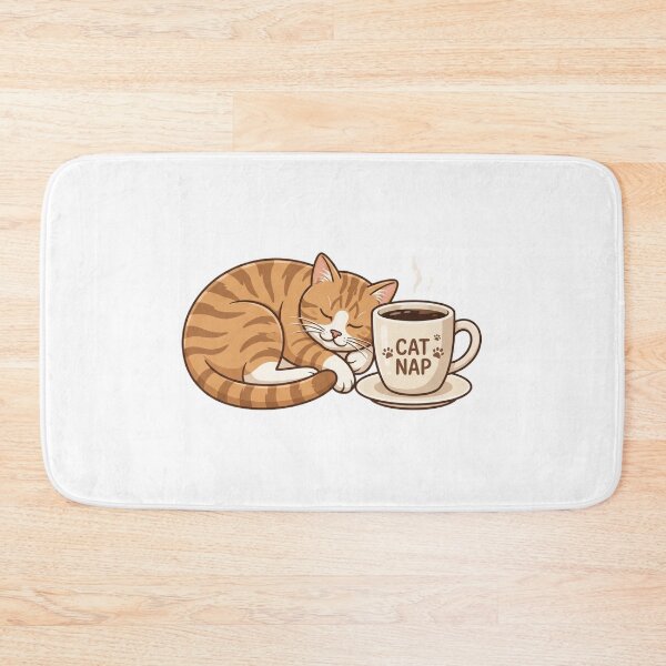 Item preview, Cat sleeping beside coffee cup designed and sold by kidoramagic.