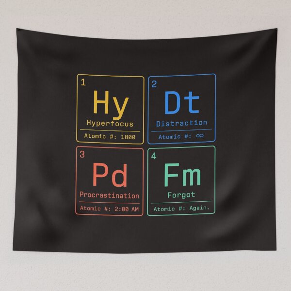 Item preview, Periodic Mind ADHD Humor t-shirt designed and sold by Mosidrip.