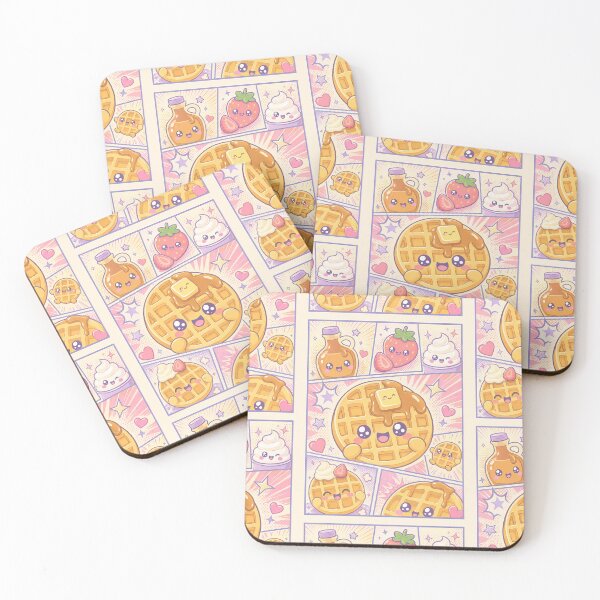 Item preview, Kawaii Waffle Pop Panels Cute Brunch Food Design designed and sold by Gift Phrase Studio.