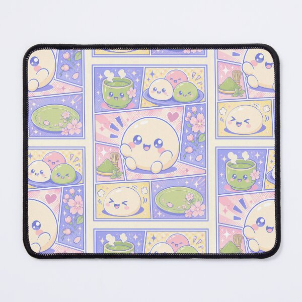 Item preview, Kawaii Mochi Pop Panels Cute Matcha Dessert Design designed and sold by Gift Phrase Studio.