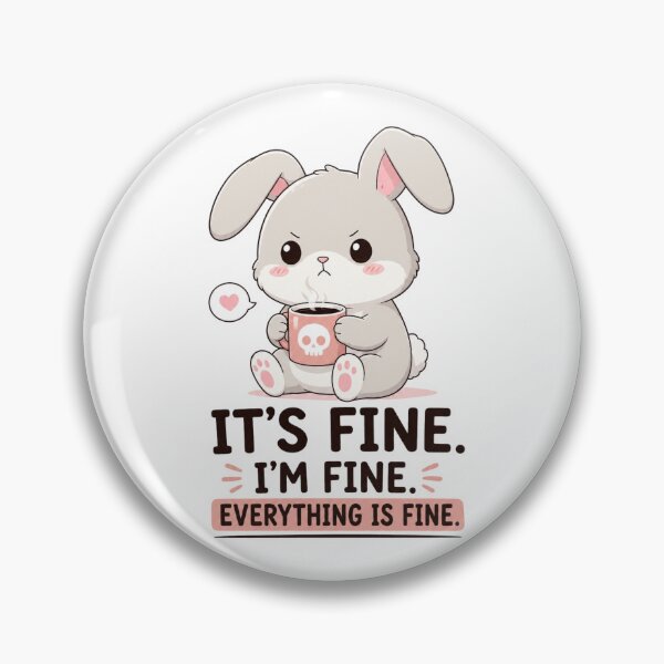 Item preview, It's Fine I'm Fine Everything Is Fine Cute Grumpy Bunny T-Shirt designed and sold by Foryoubroshirt.