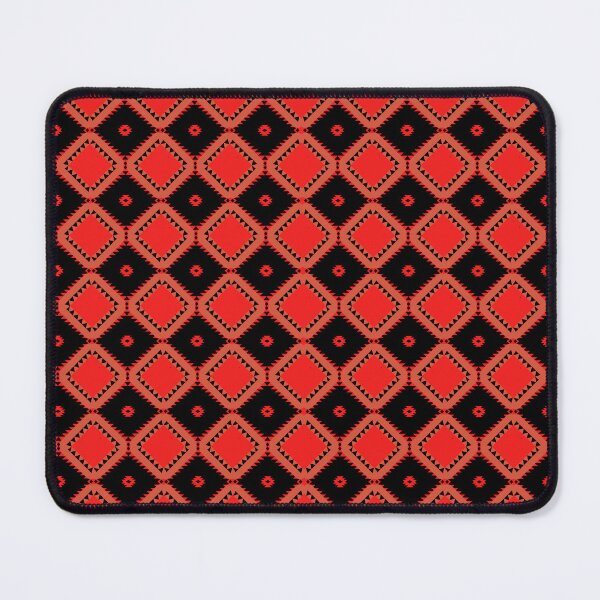 Item preview, Ethnic tribal geometric diamond ornament seamless pattern on red background. designed and sold by AdesignbyG.