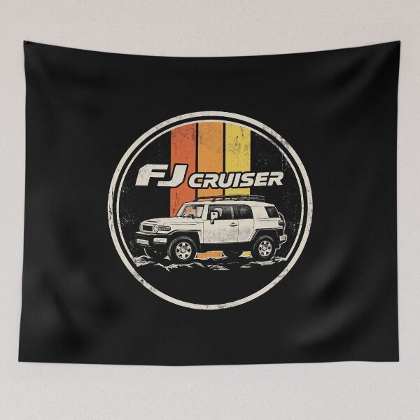 Item preview, FJ Cruiser Retro Style Off-Road Terrain Sunset B&W  [Black Shirt Only] designed and sold by Off-Road-Zone.