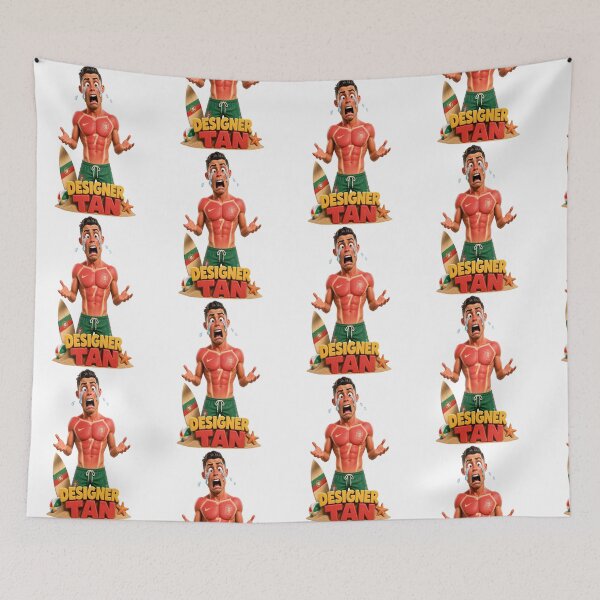 Item preview, Funny 3D Cartoon Footballer Sunburn Jersey Tan Lines Sticker designed and sold by mo-carnival.