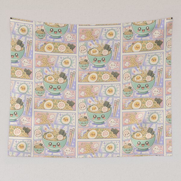 Item preview, Kawaii Ramen Bowl Pop Panels Cute Japanese Food Design designed and sold by Gift Phrase Studio.