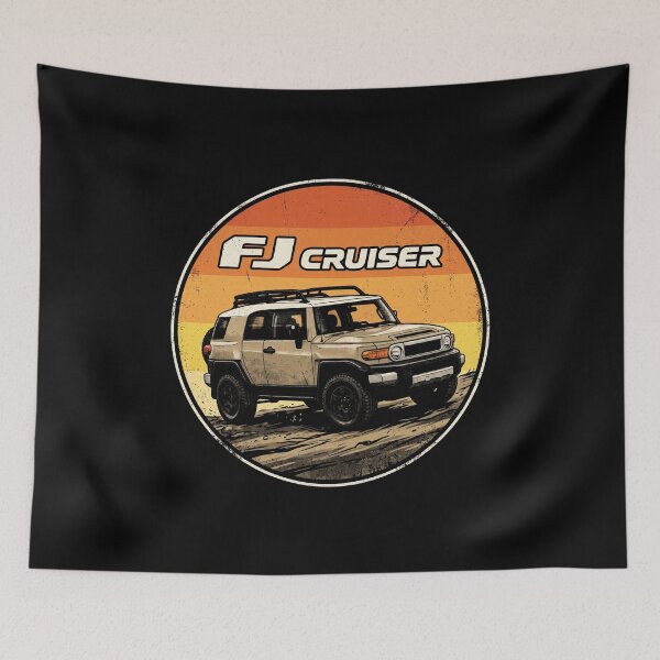 Item preview, FJ Cruiser Retro Style Off-Road Terrain Sunset Tan [Black Shirt Only] designed and sold by Off-Road-Zone.