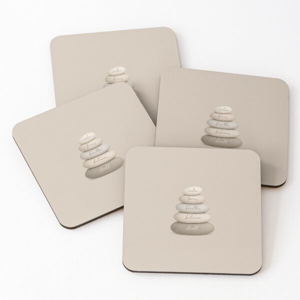 Artikelvorschau, Ruhe, Konzentration, Atmung, Balance – Design, Zen-Steinstapel, Ästhetik der Achtsamkeitsmeditation, minimalistische, neutrale Kunst in Beige entworfen und verkauft von TheSlowShore.