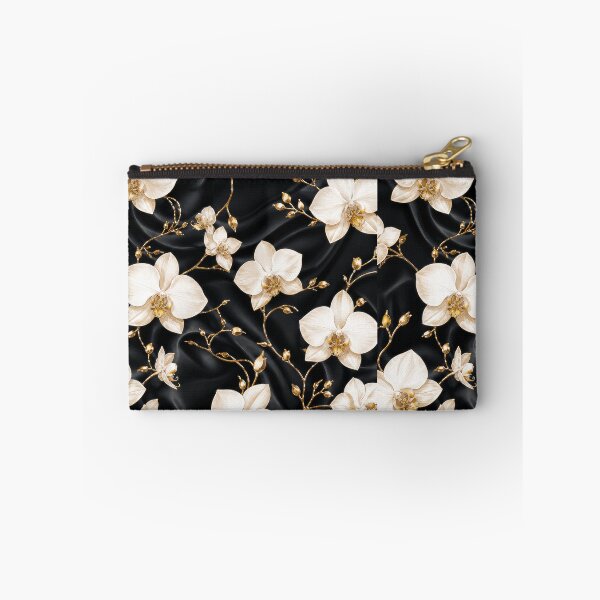 Item preview, Luxury White Orchid on Black Silk Pattern designed and sold by tamoora.
